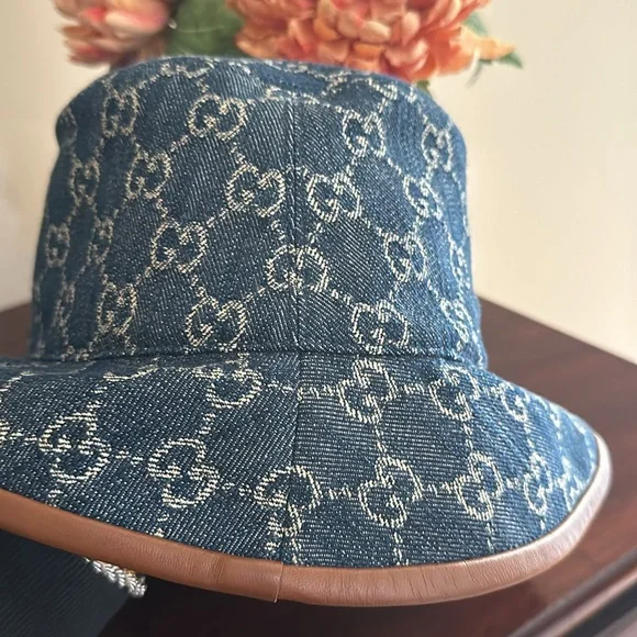 NWT Gucci GG Denim Bucket Hat Size M 58cm Gucci GG Denim Bucket Hat Size XXL 61cm New NWT - Designer  main image 4